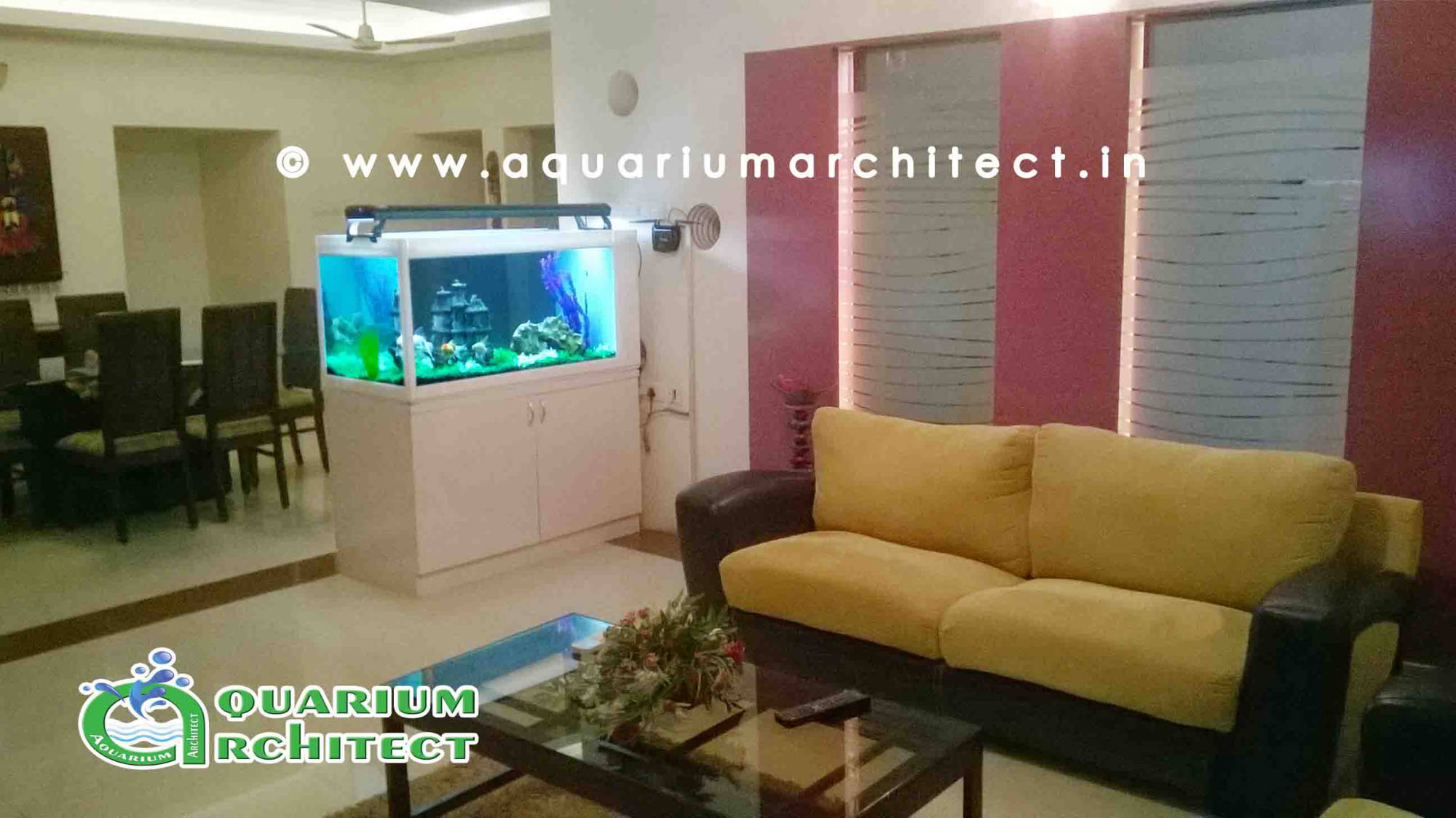 See Through Aquarium at L&T Guest House | Aquarium Chennai | Aquarium architect.in | aquairum display